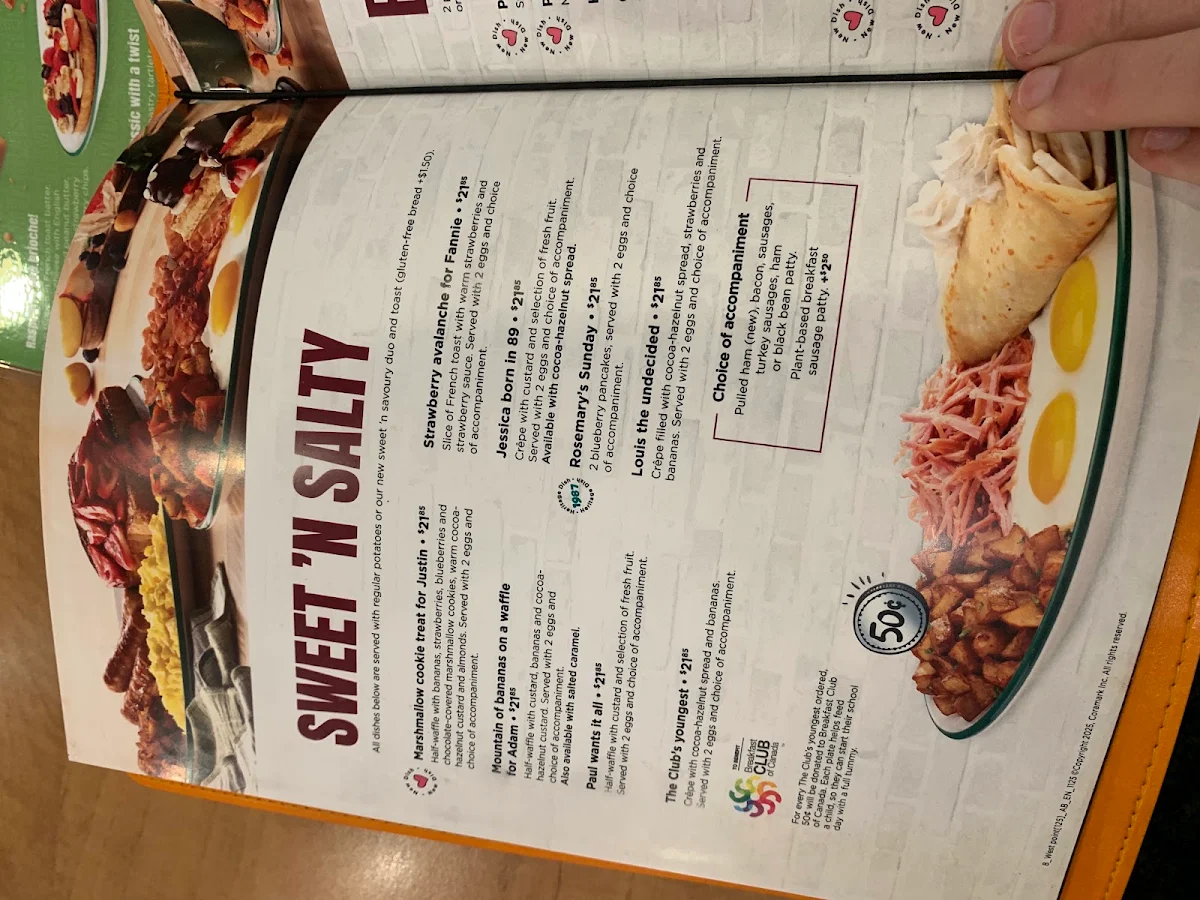 Menu, Cora Breakfast and Lunch