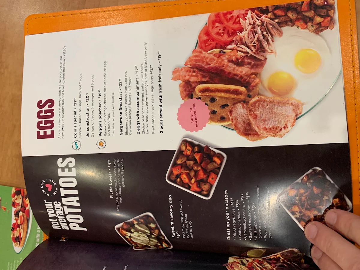 Menu, Cora Breakfast and Lunch