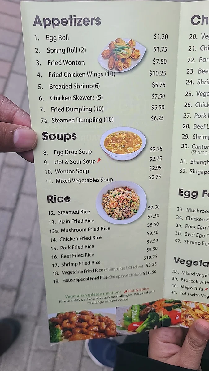 Menu, Buffet Garden