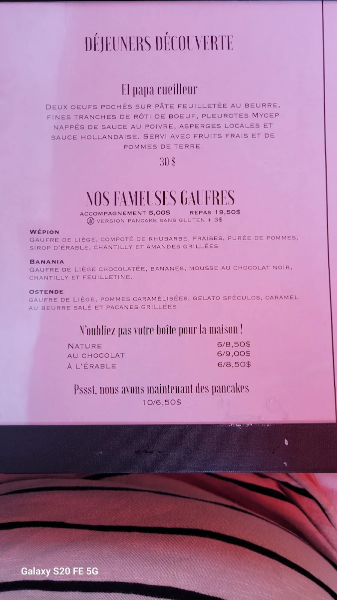 Menu, C'est Belge