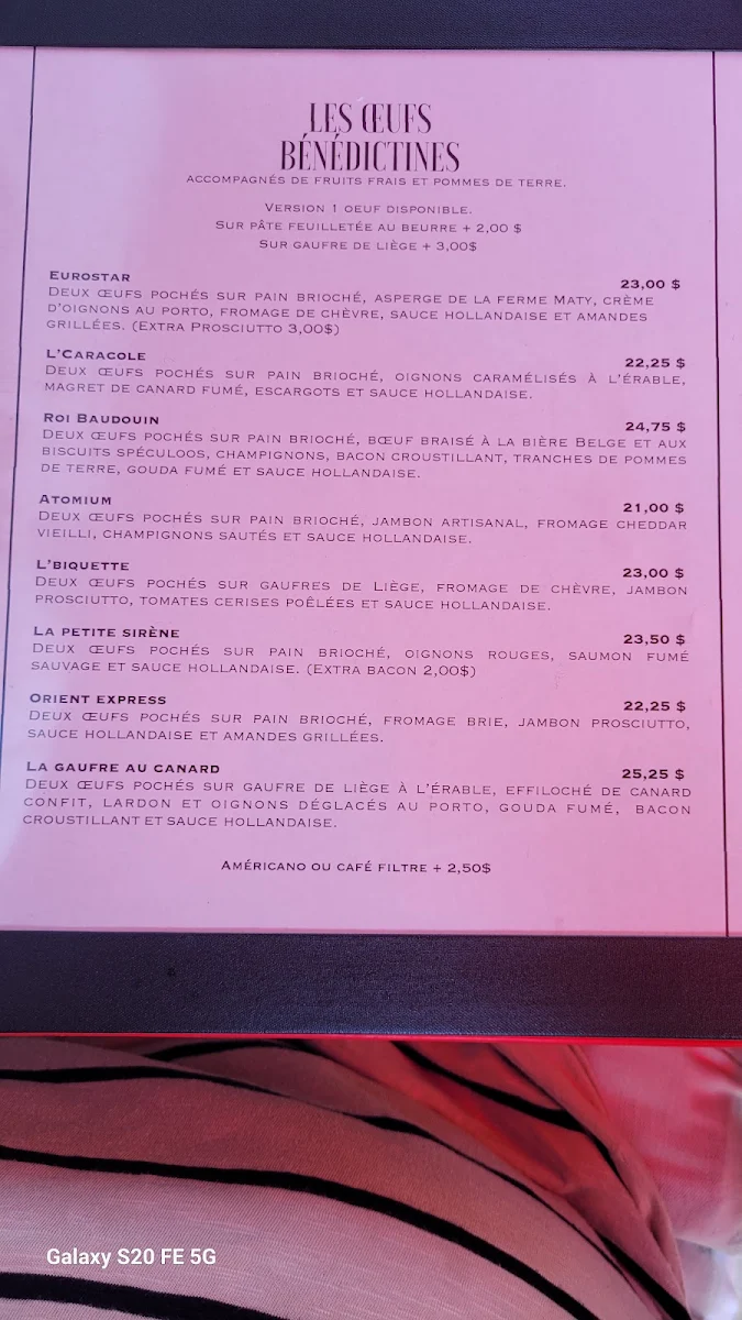 Menu, C'est Belge