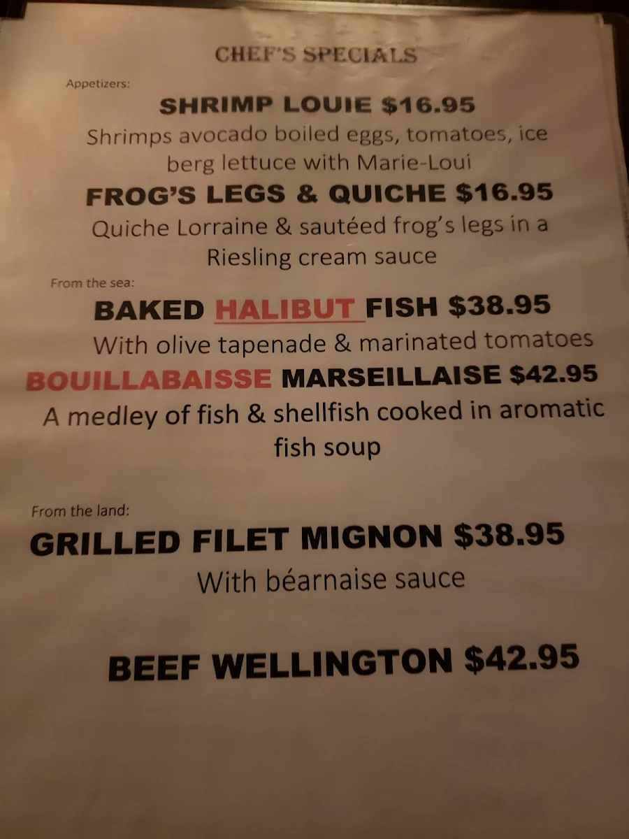 Menu, Henry's Kitchen Pasta & Grill