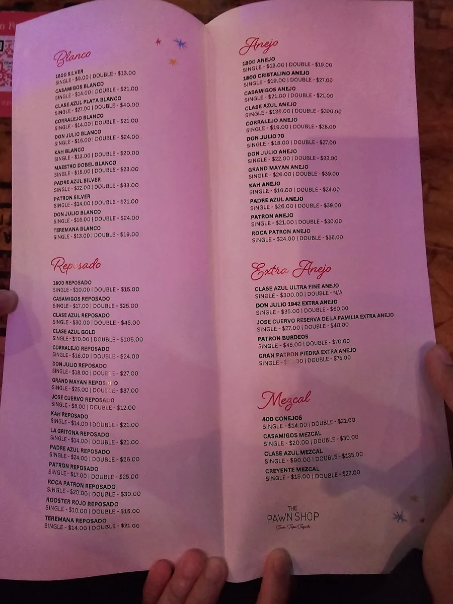 Menu, The Pawn Shop YVR Taco Bar