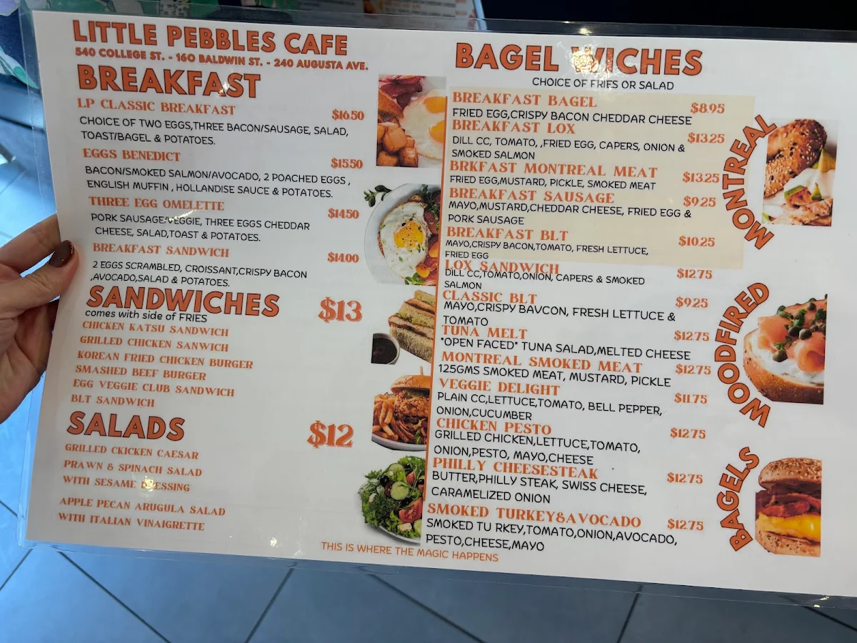 Menu, LITTLE PEBBLES CAFE