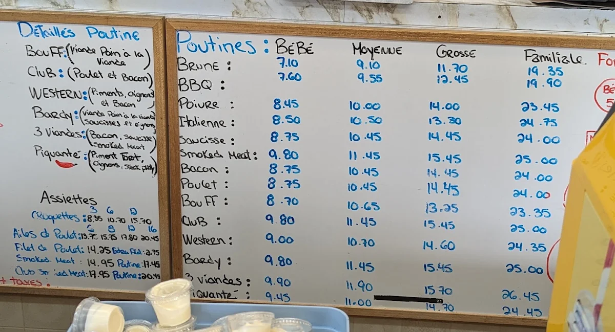 Menu, Buffet Bardy