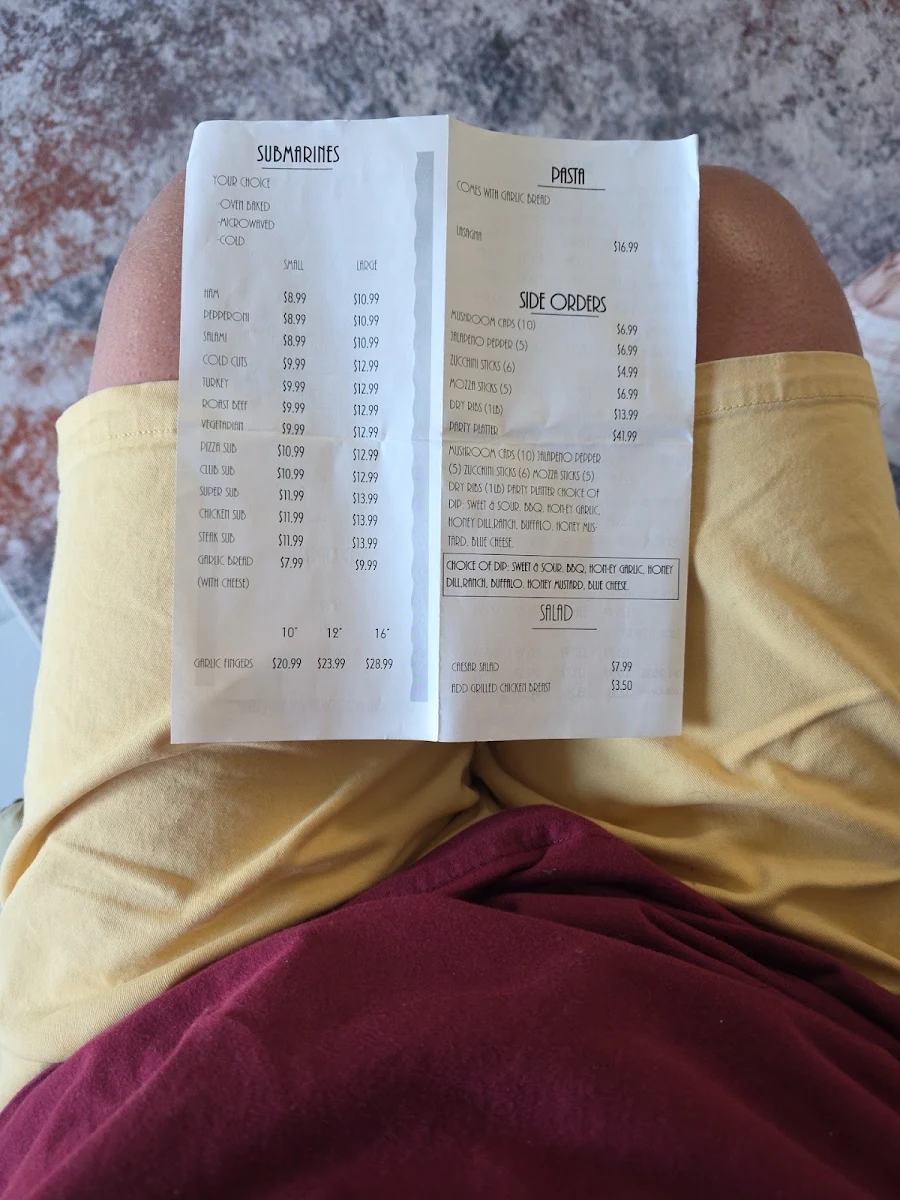 Menu, A1 Pizza