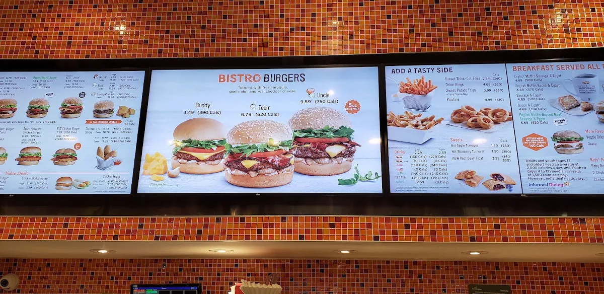 Menu, A&W Canada