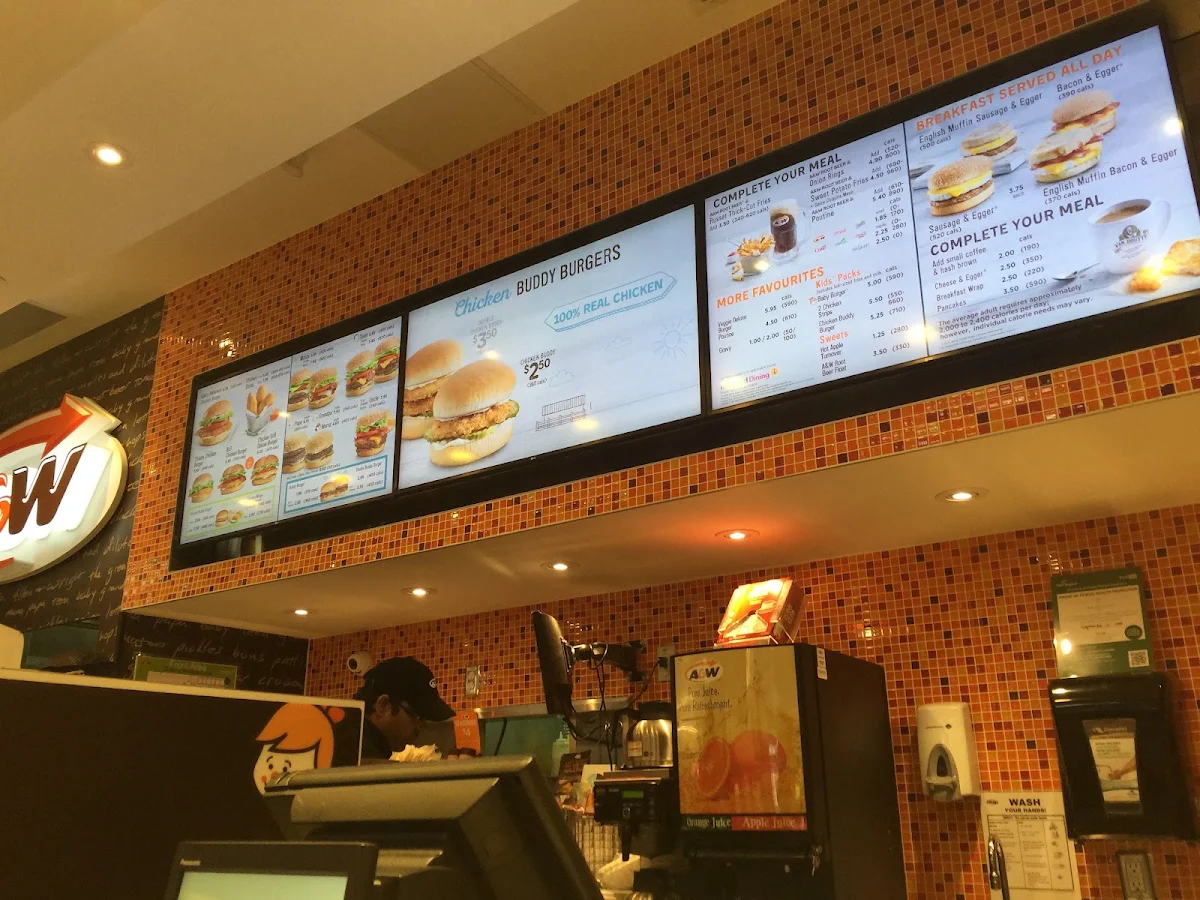 Menu, A&W Canada
