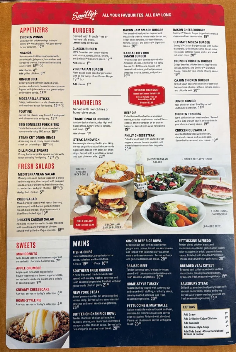 Menu, Smitty's Family Restaurant - Moose Jaw