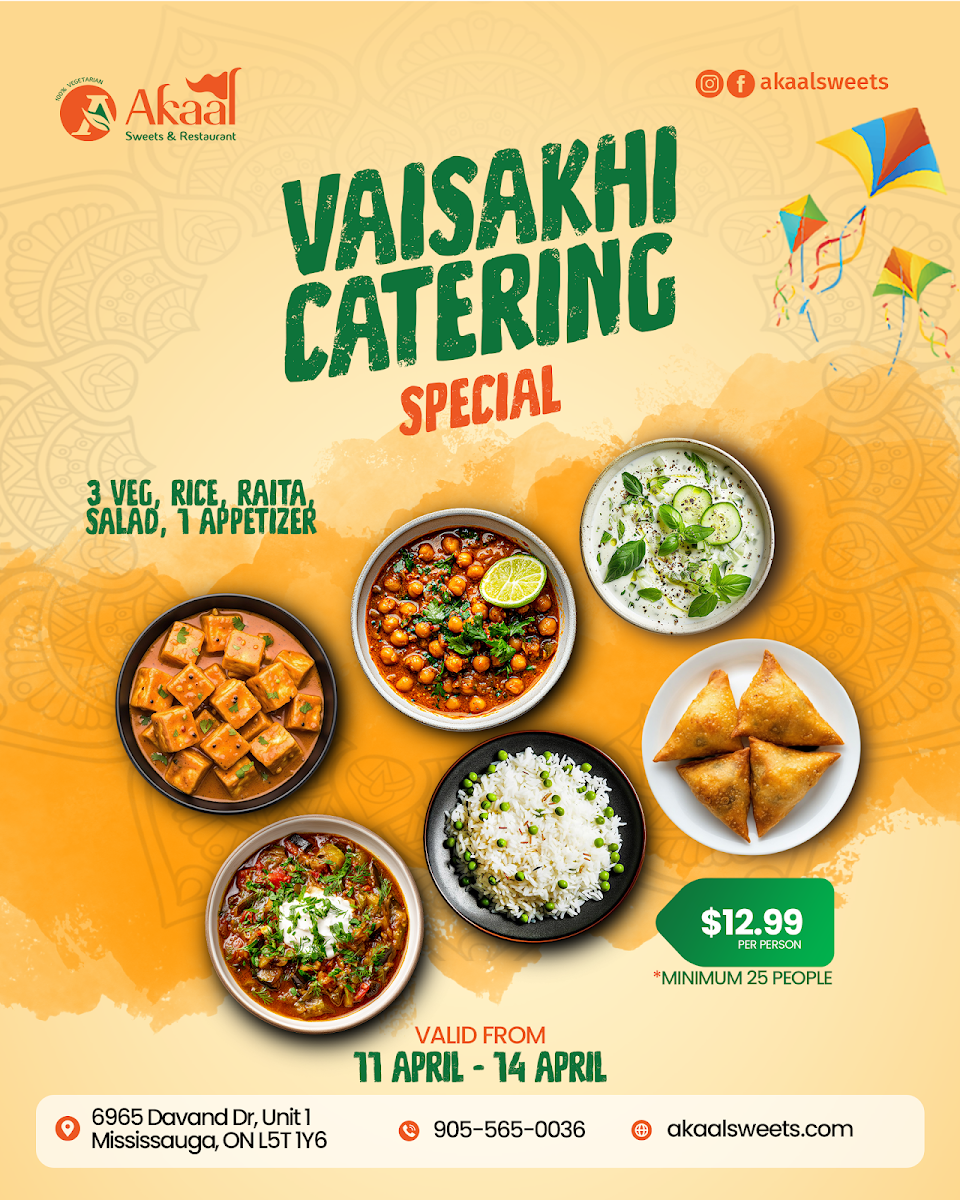 Menu, Akaal Sweets & Restaurant | Vegetarian Indian Food and Dessert