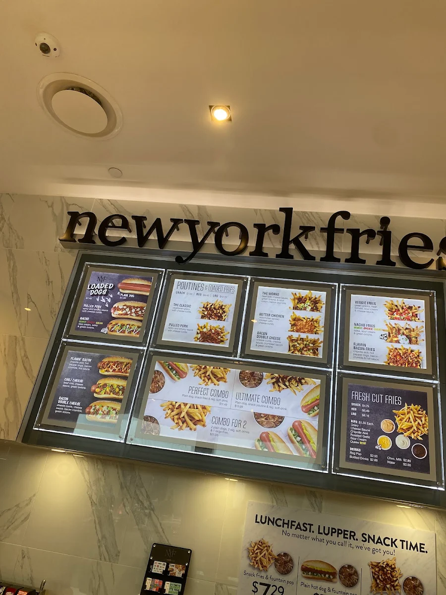 Menu, New York Fries Londonderry Mall
