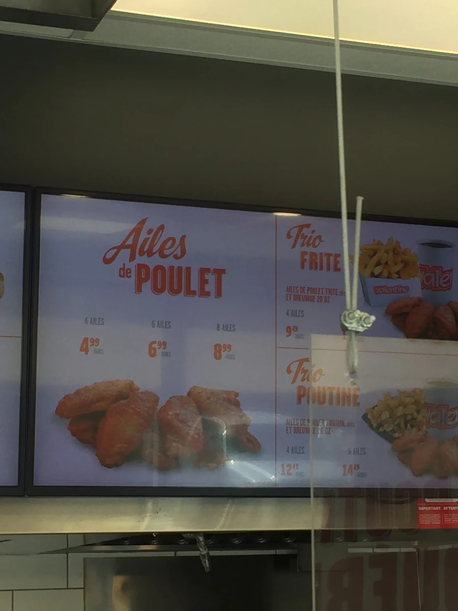 Menu, Valentine