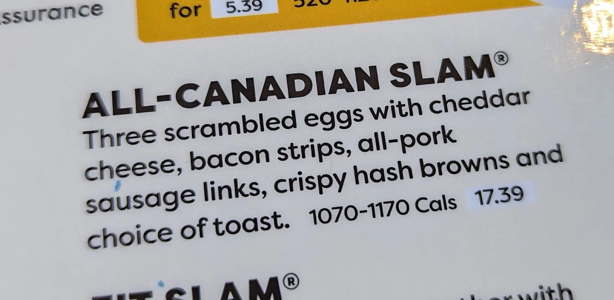 Menu, Denny's Restaurant Broadmoor Blvd