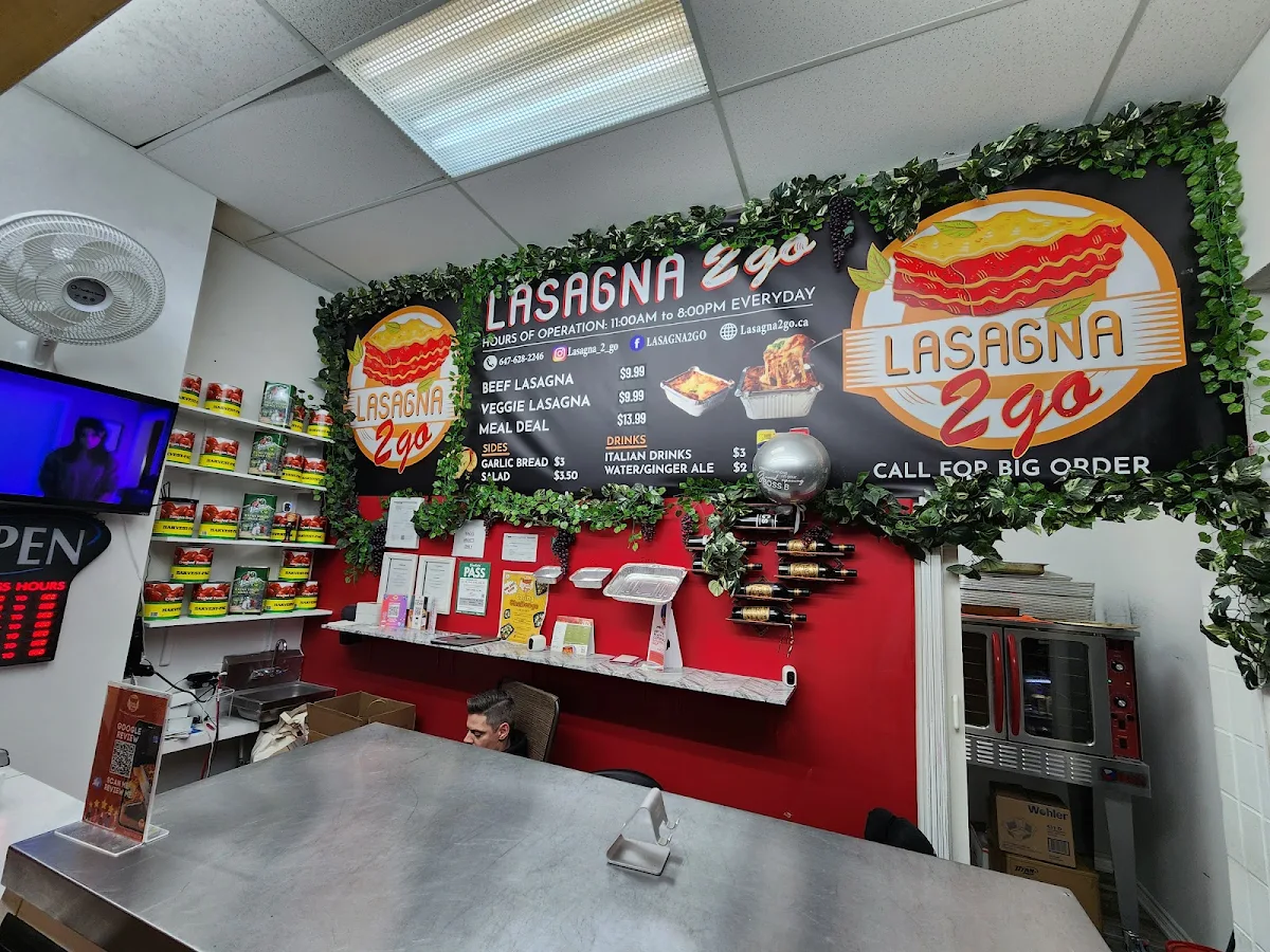 Menu, Lasagna 2 Go (North York)