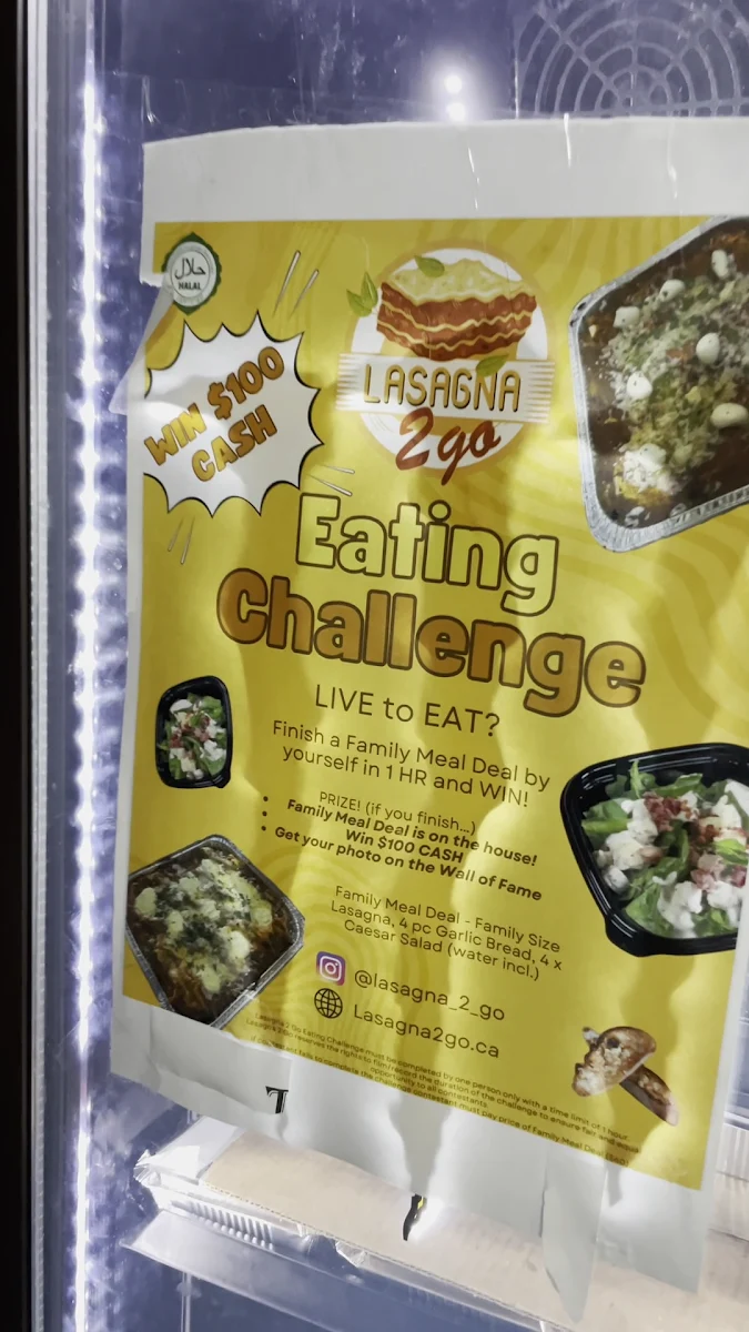 Menu, Lasagna 2 Go (North York)