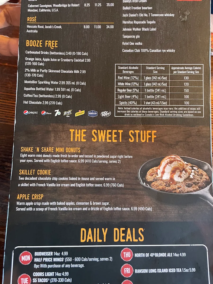 Menu, Montana’s BBQ & Bar
