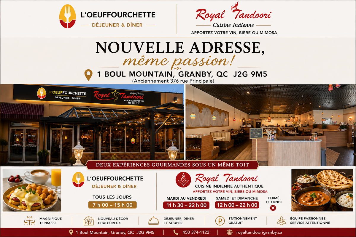 Menu, Royal Tandoori Granby-(Apportez Votre Vin)