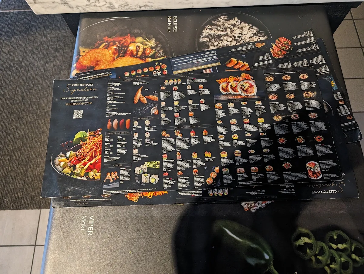 Menu, Sushi Shop Jean-Talon Est
