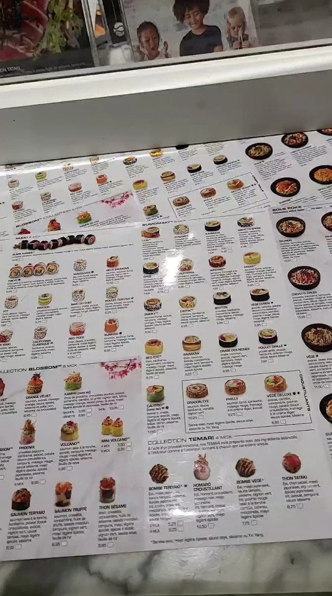 Menu, Sushi Shop Jean-Talon Est