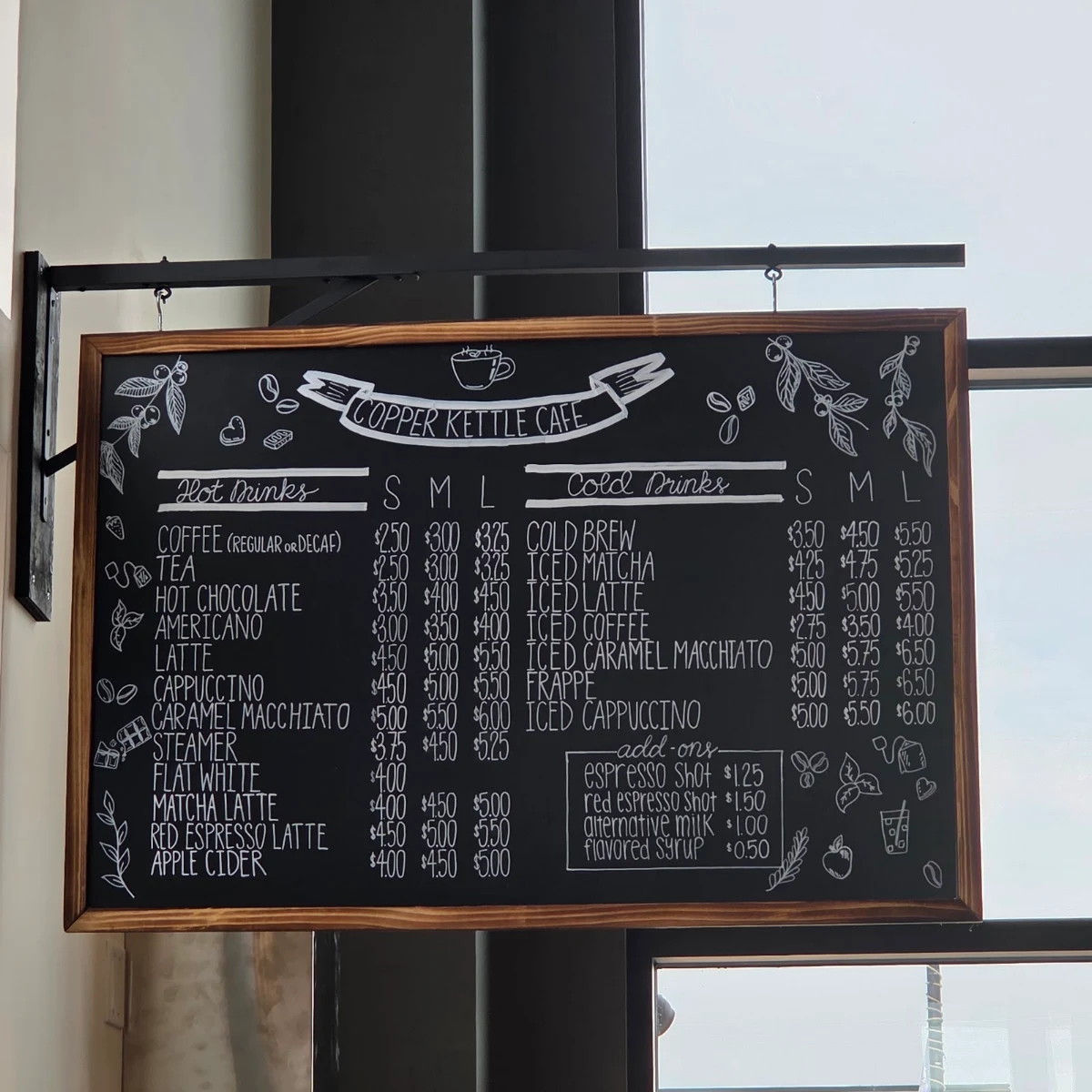 Menu, Copper Kettle Cafe
