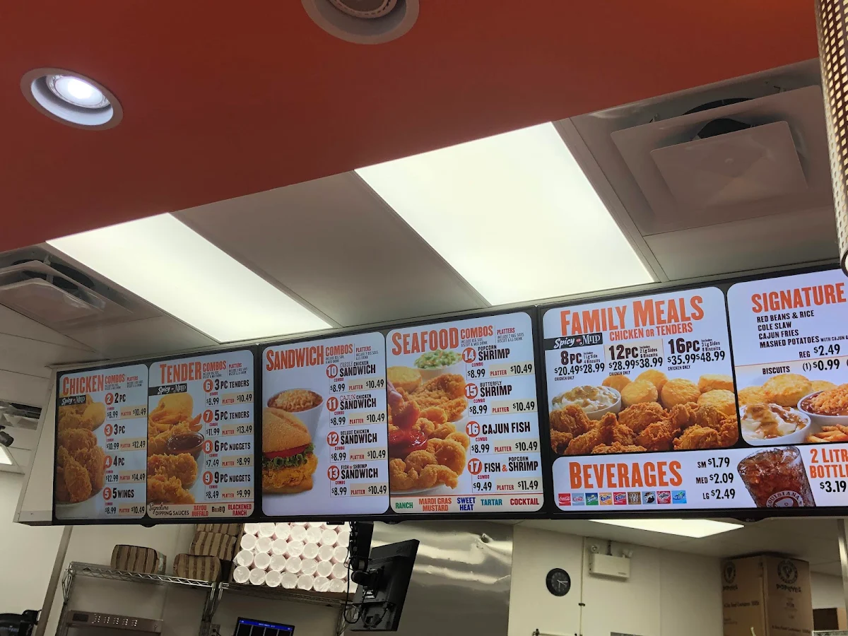 Menu, Popeyes Louisiana Kitchen