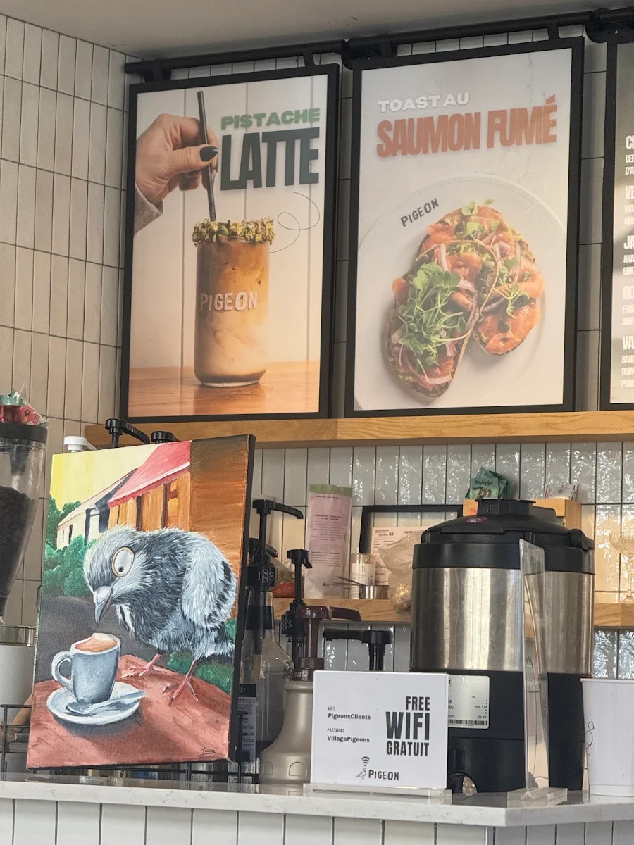 Menu, Pigeon Café