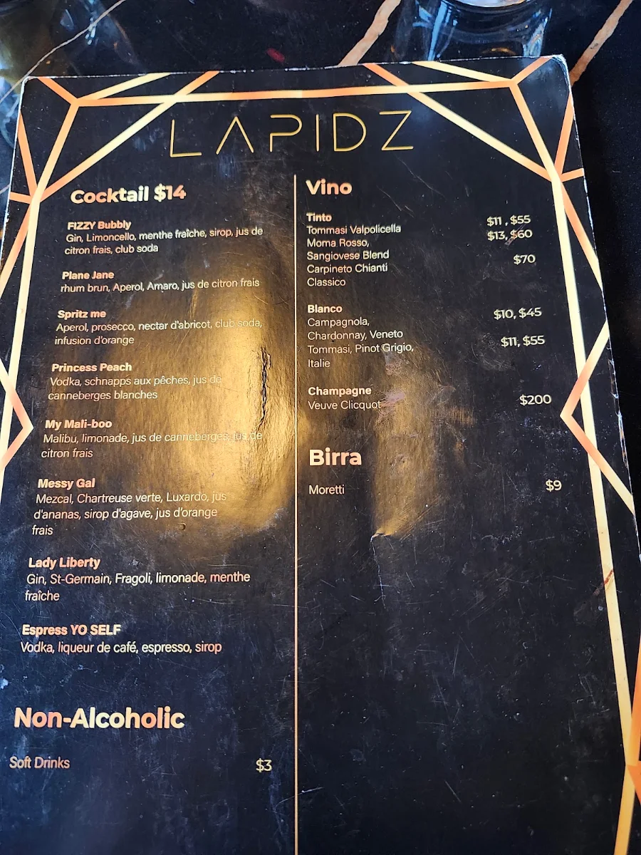 Menu, LA PIDZ