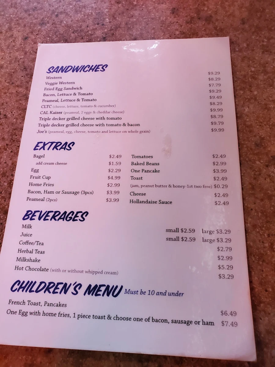Menu, West Town Bar & Grill