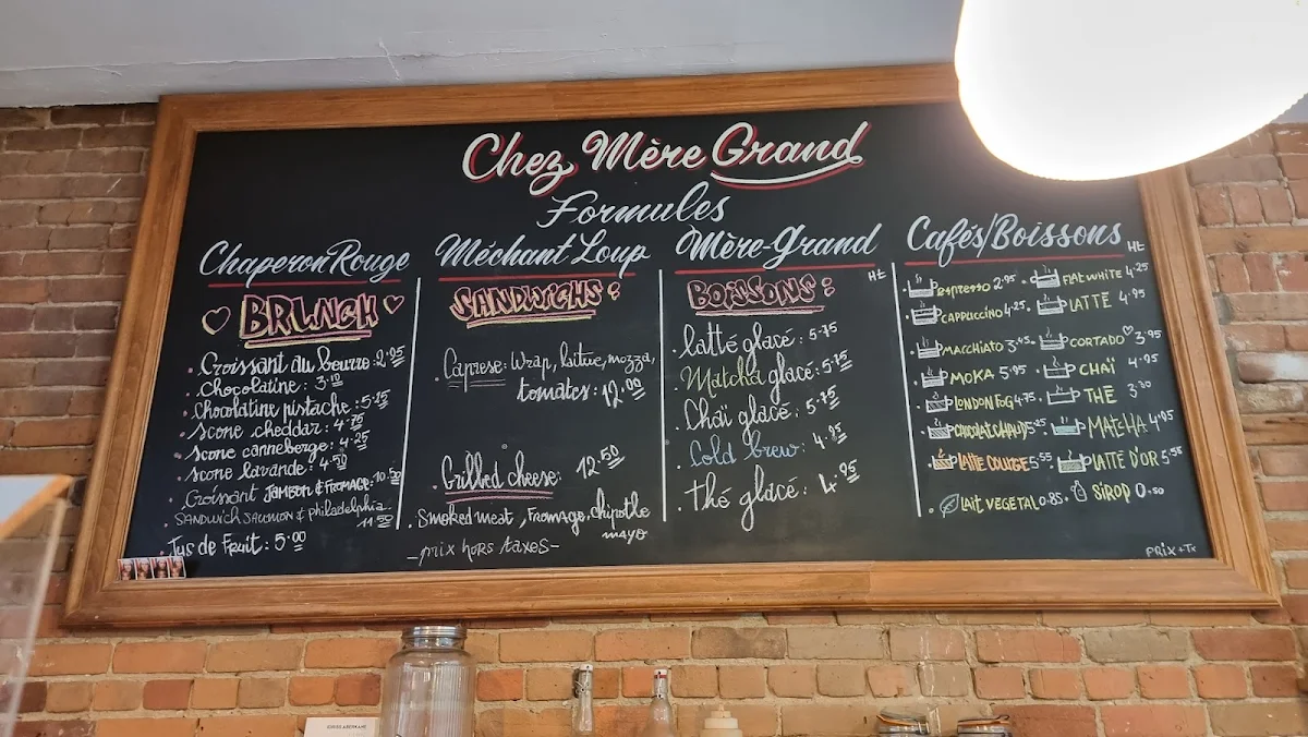 Menu, Chez Mère-Grand Café et Épicerie