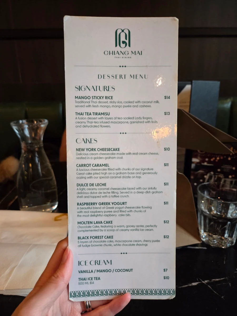 Menu, Chiang Mai Liberty