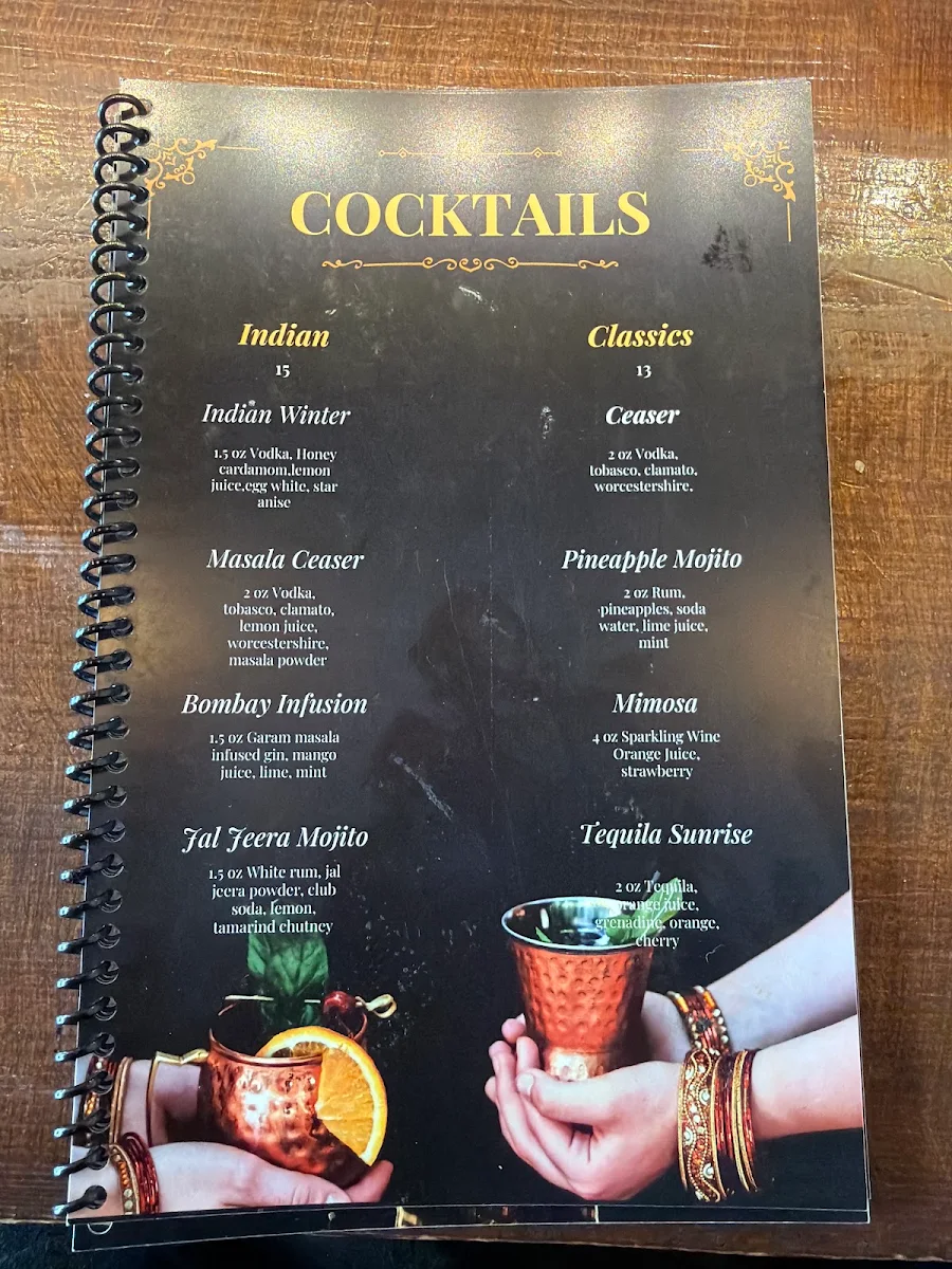 Menu, Mavara Indian Bistro
