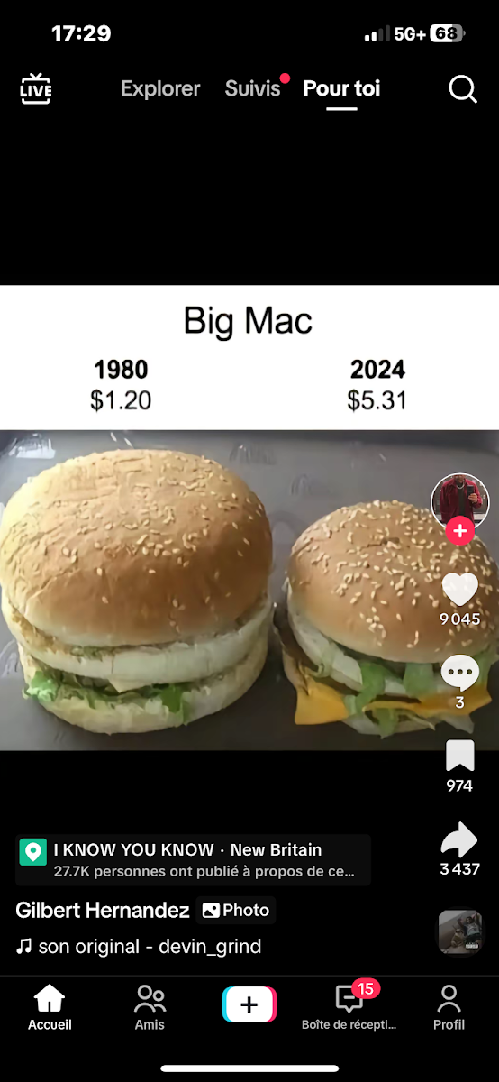 Menu, McDonald's