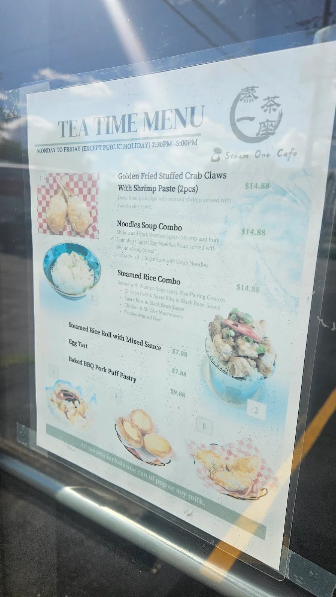 Menu, Steam One Cafe