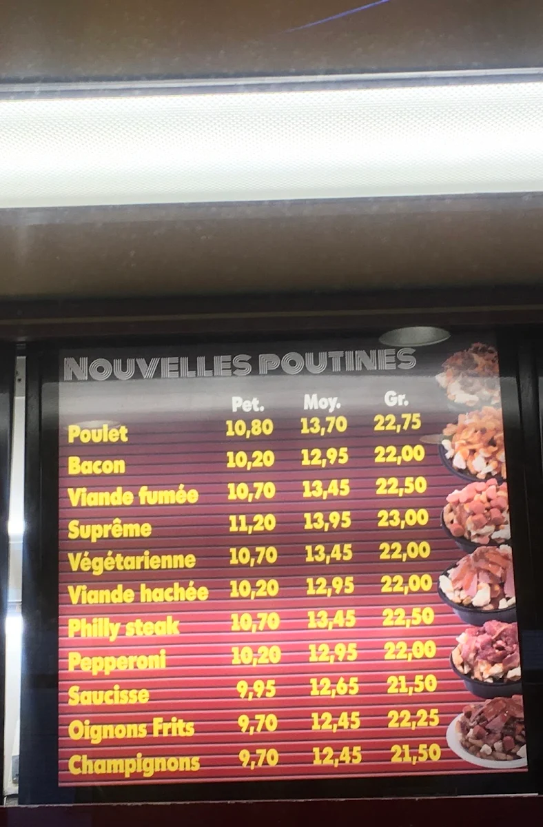 Menu, Restaurant La Belle Province