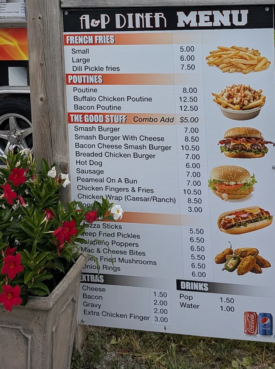 Menu, A&P Diner