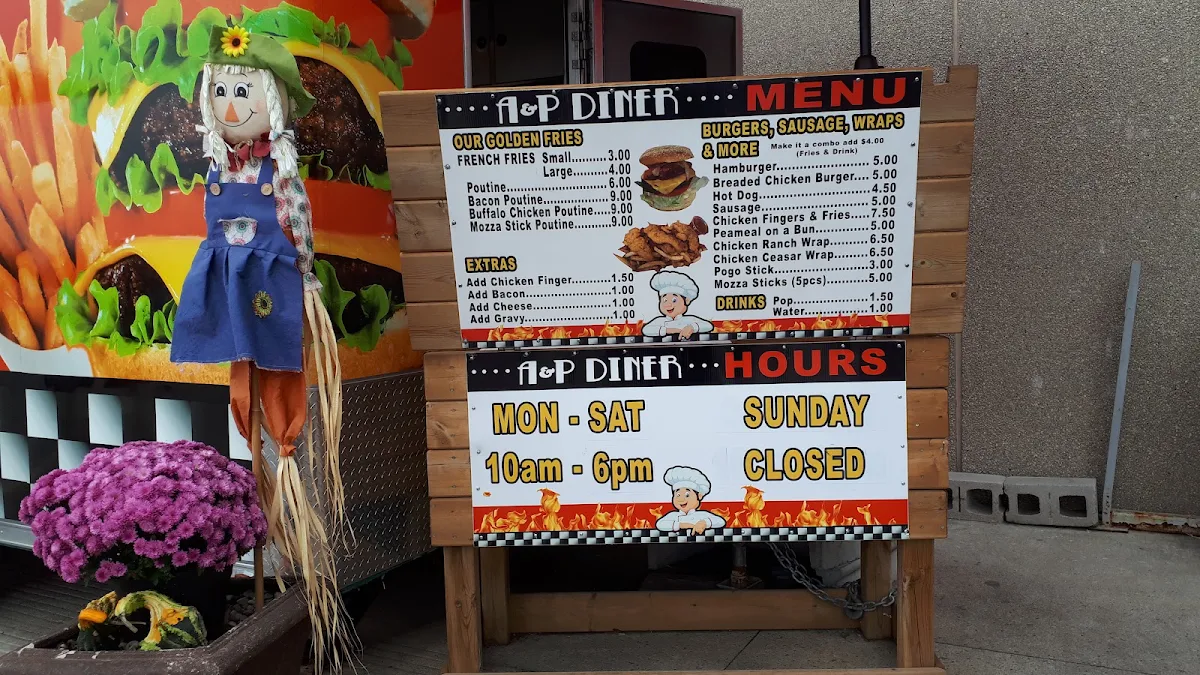 Menu, A&P Diner