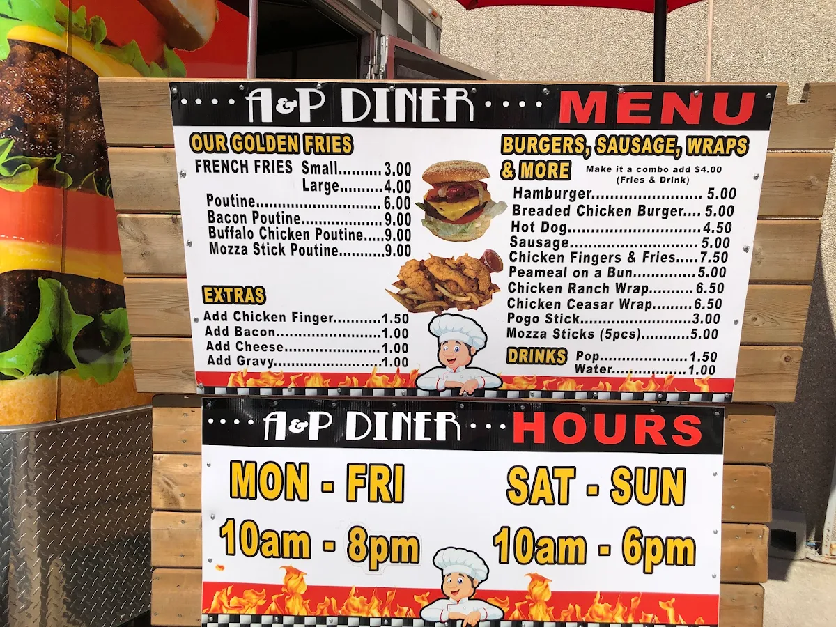 Menu, A&P Diner