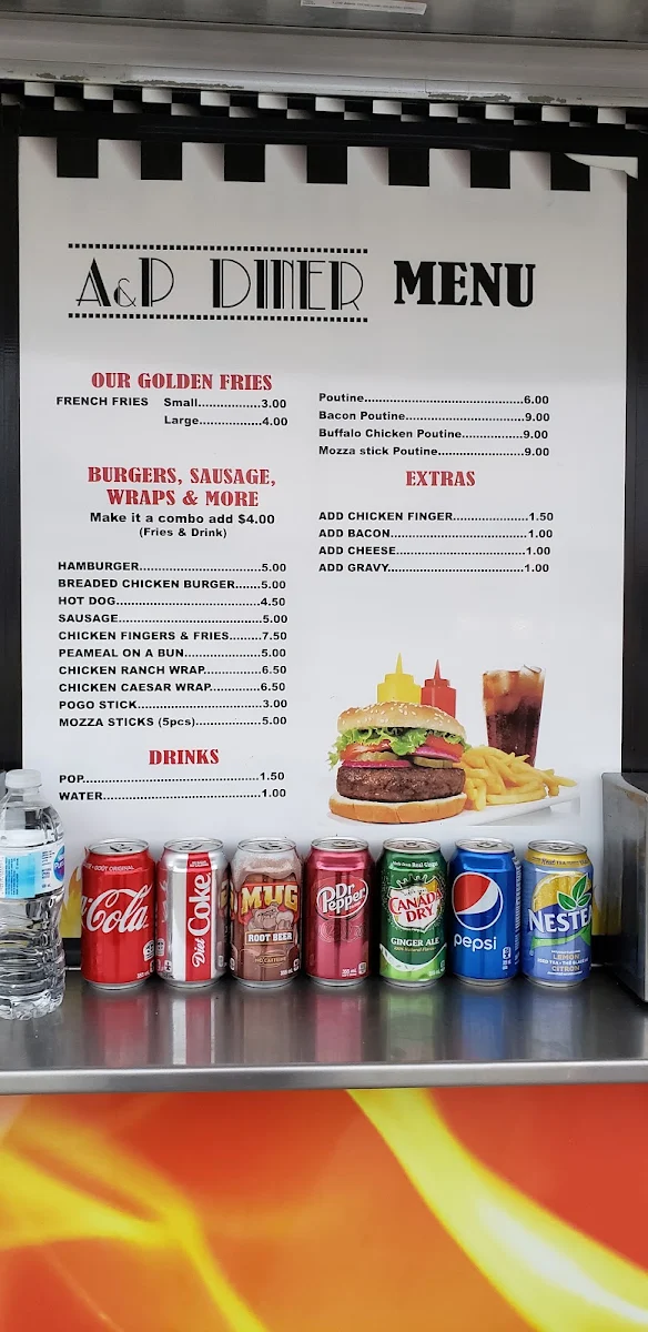 Menu, A&P Diner