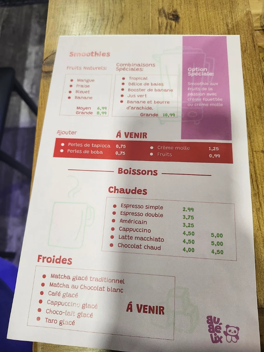 Menu, Bubélix