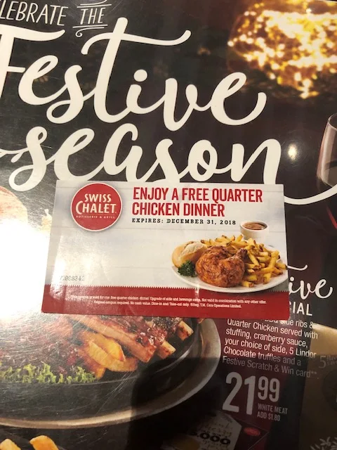 Menu, Swiss Chalet