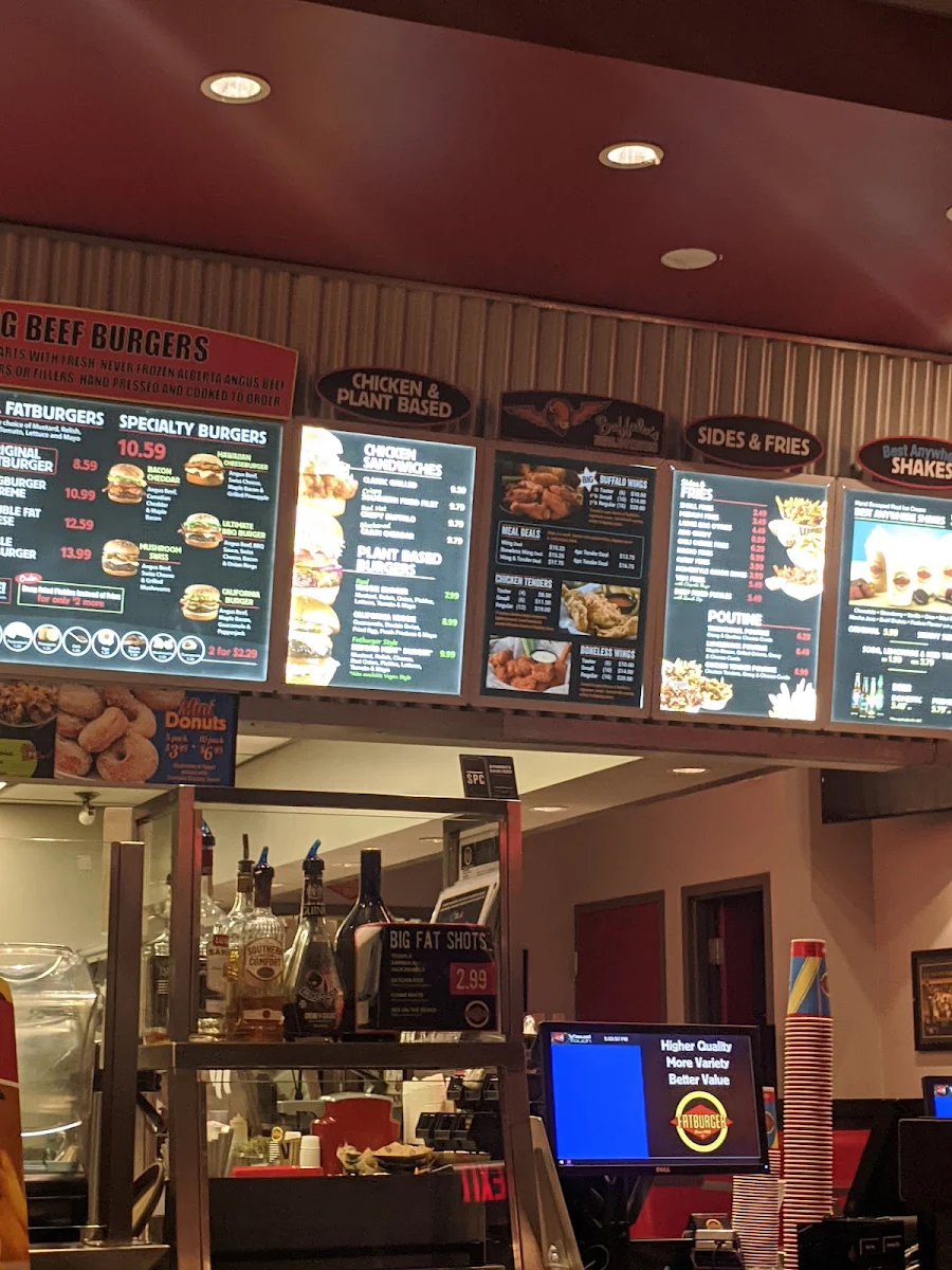 Menu, Fatburger Spruce Grove