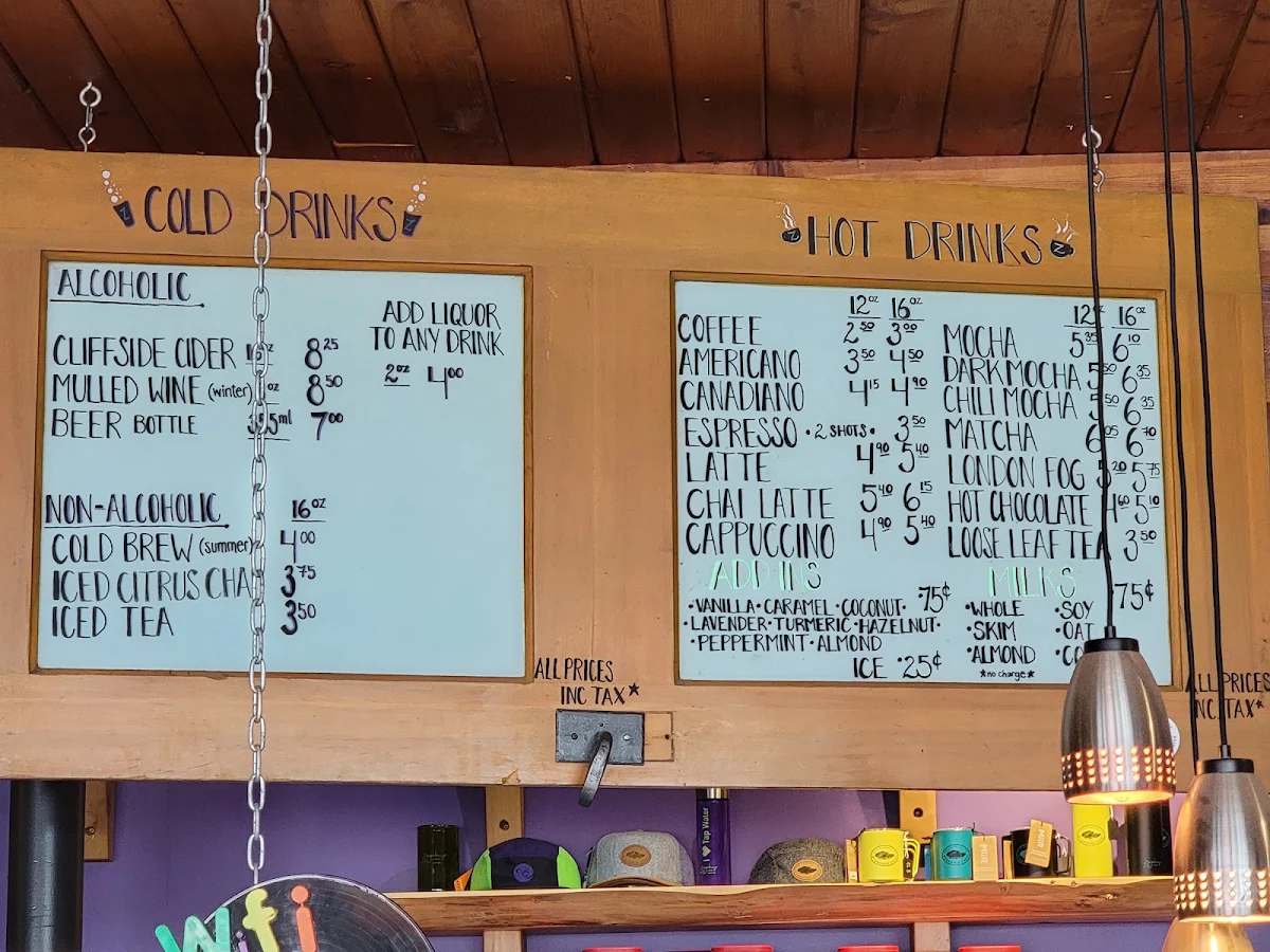 Menu, Zephyr Café at The BAG