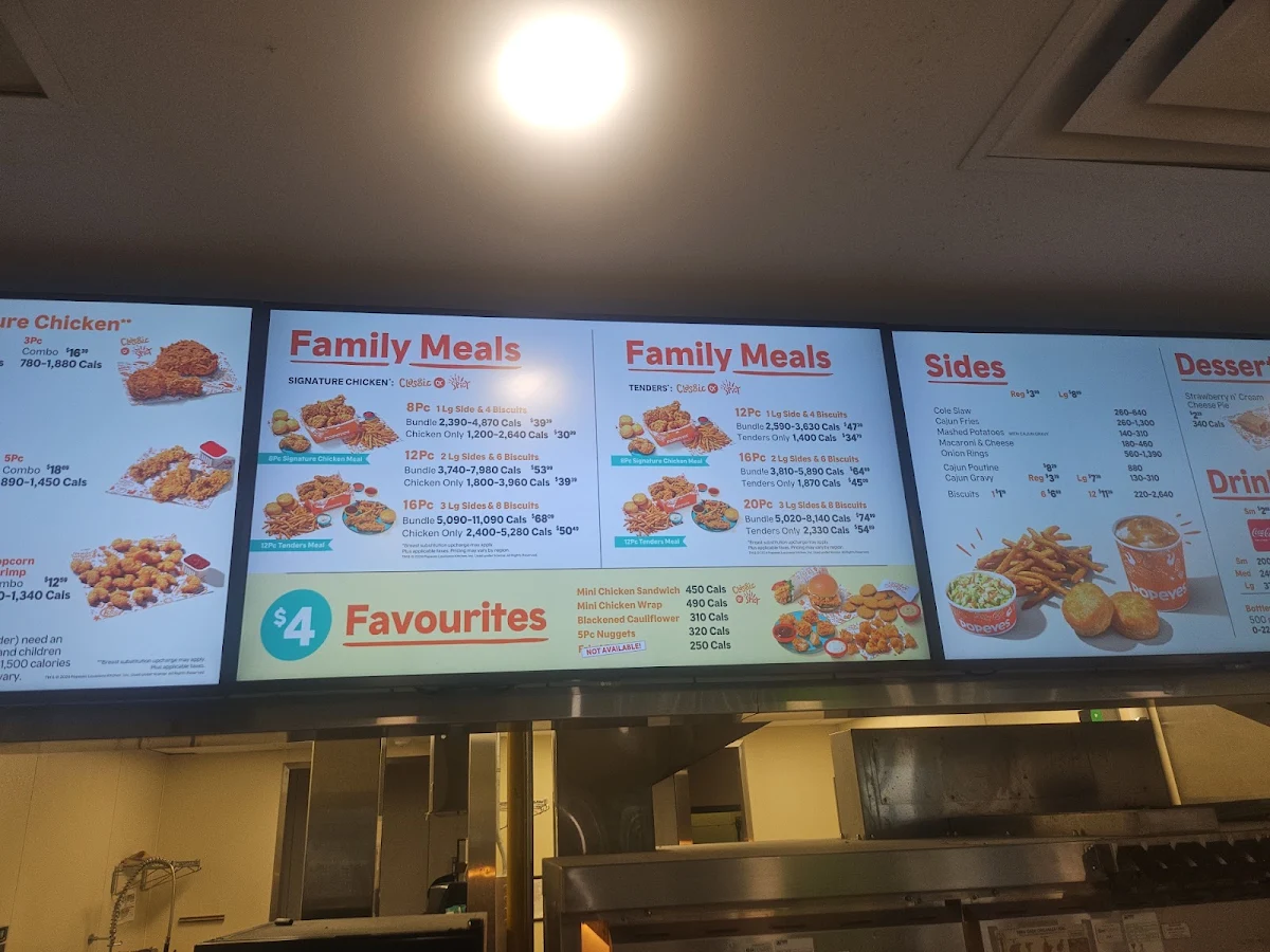 Menu, Popeyes Louisiana Kitchen