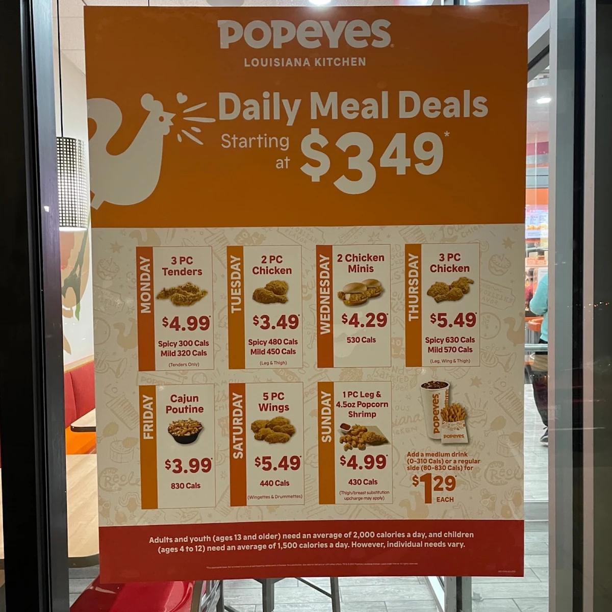 Menu, Popeyes Louisiana Kitchen