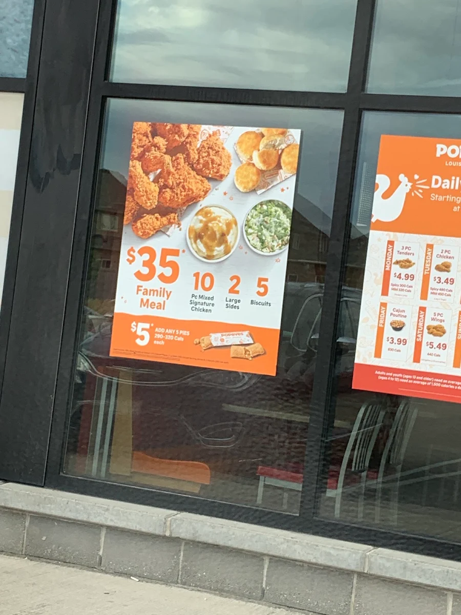 Menu, Popeyes Louisiana Kitchen