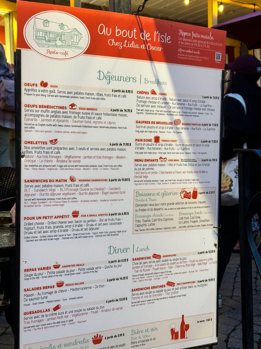 Menu, Au Bout de L'Isle