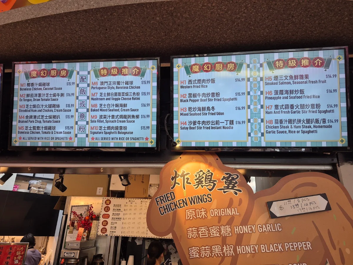 Menu, Magic Fusion Cuisine