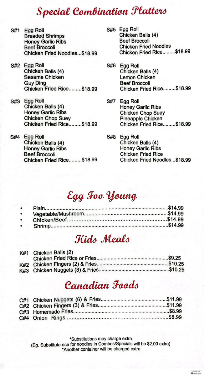 Menu, Full House Restaurant