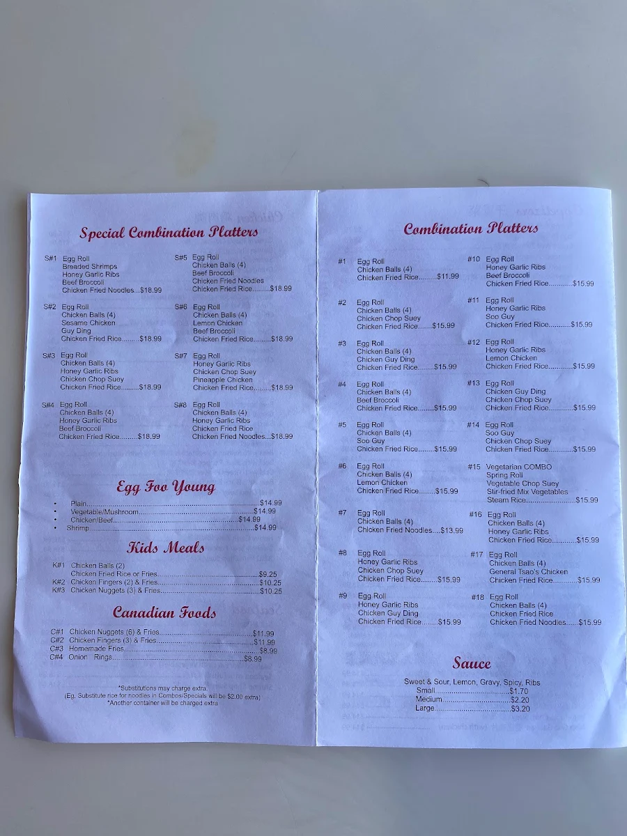 Menu, Full House Restaurant