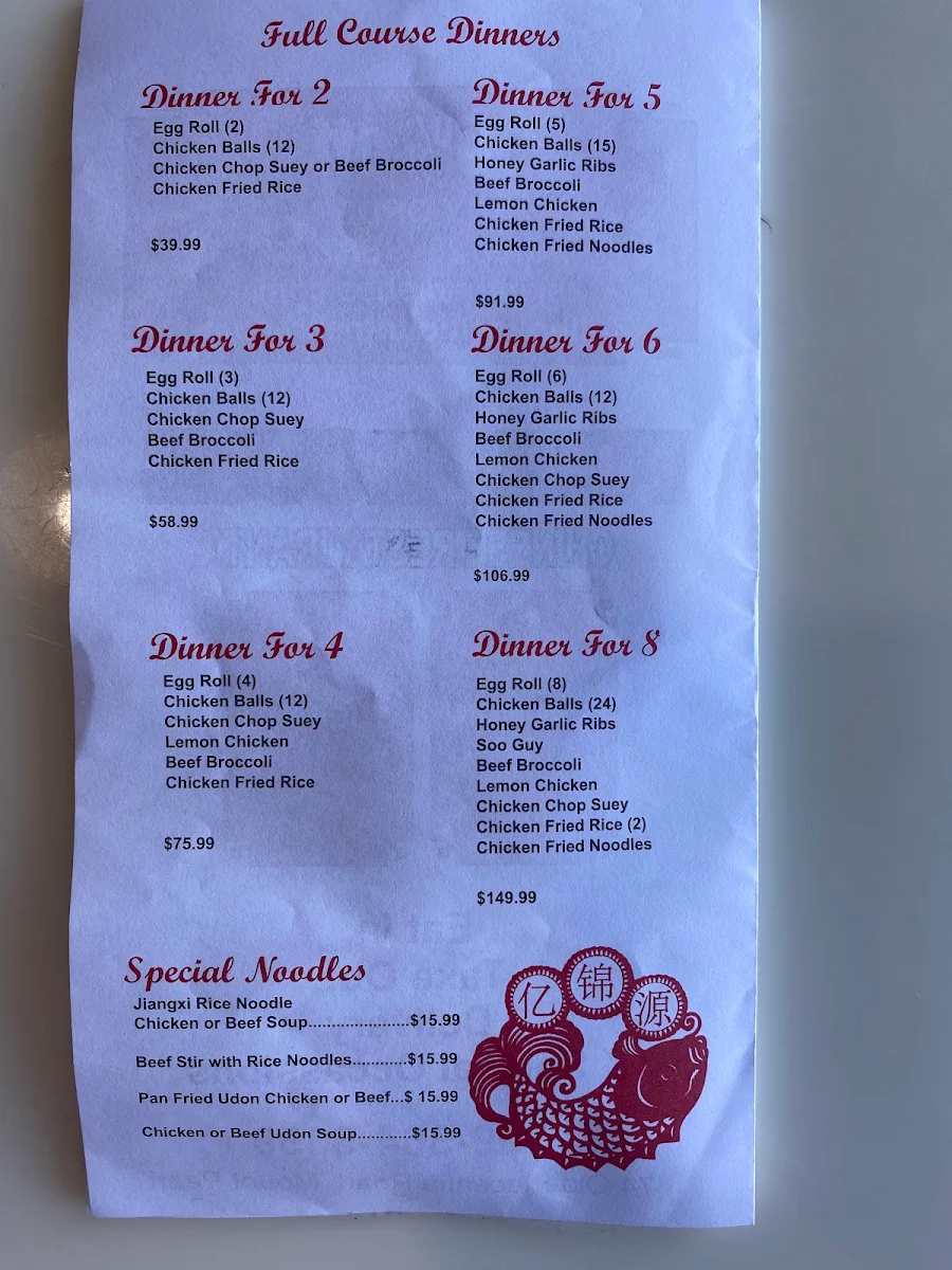 Menu, Full House Restaurant